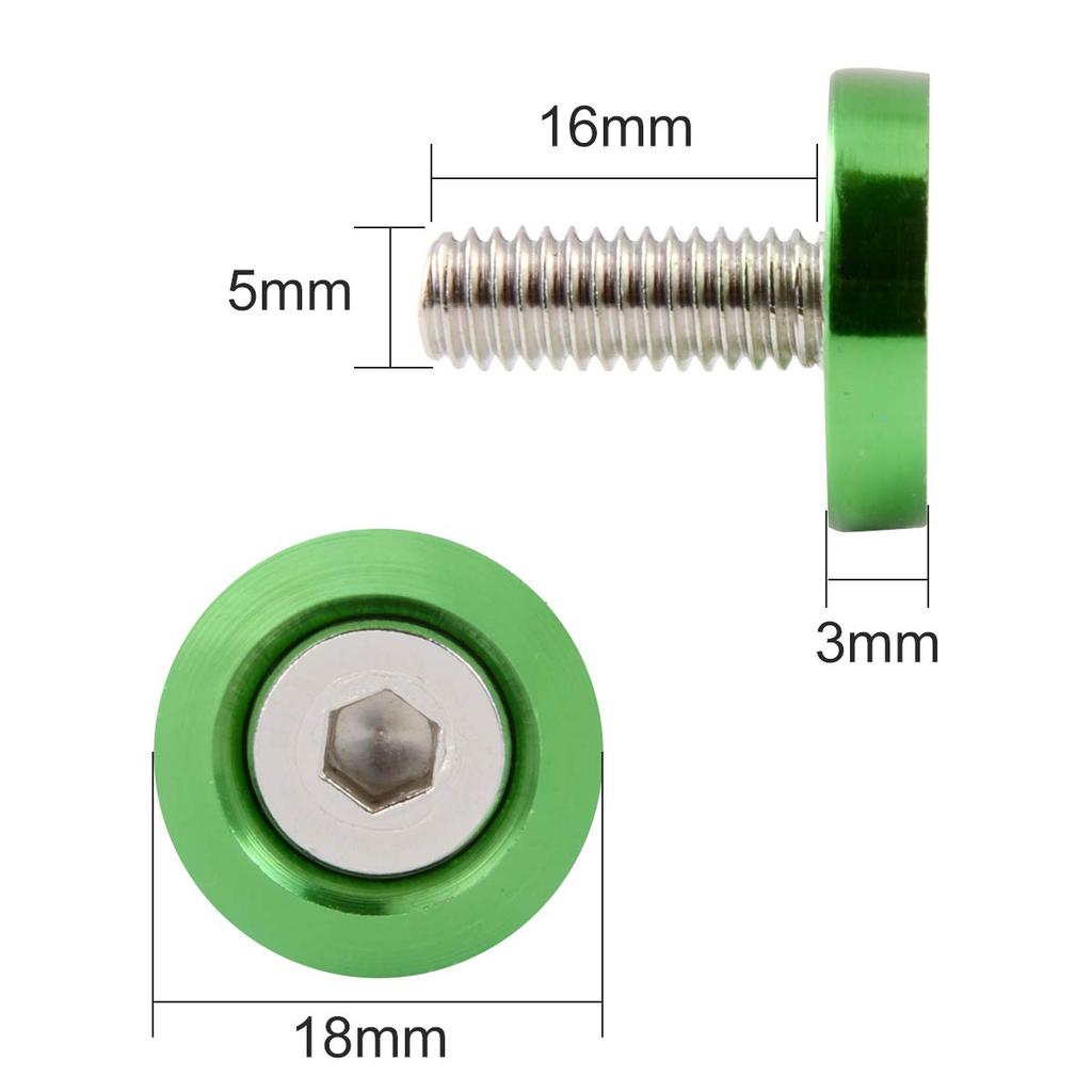 License Plate Ring, Green, Exterior Bolts, License Plate Screws, Fender, License Plate Screw Decoration, Anti-theft Screws, Stainless Bolts (Green)