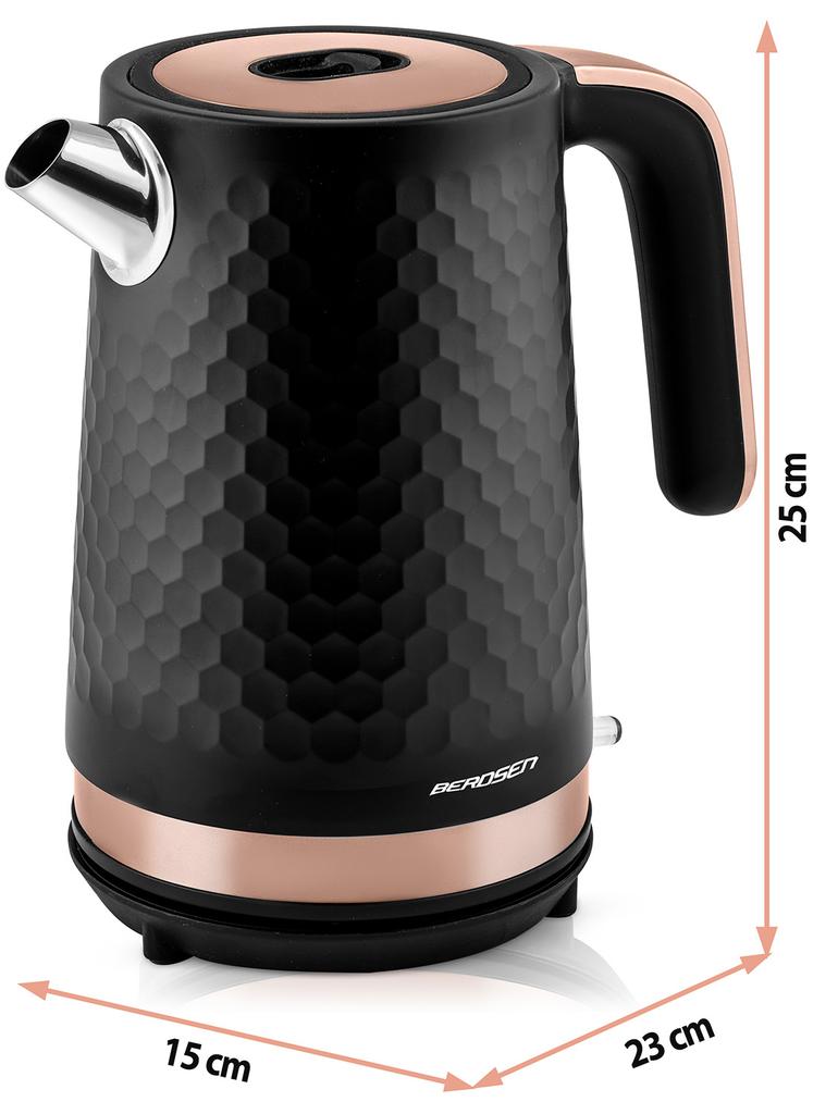Berdsen Bd-705 1.7L Electric Kettle, Black And Copper