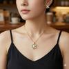 Women's European & American Style Pearl Flower Zirconia Pendant Necklace