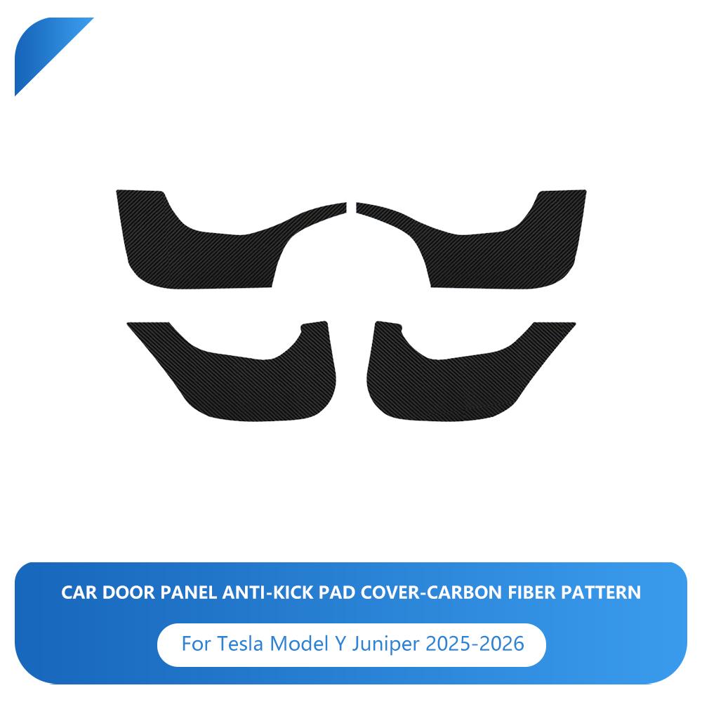 Heenvn Car Door Anti-Kick Pad For Tesla Model Y Juniper Model 3 Highland 2025 2026 Leather Sticker Trim Kit Side Door Protector
