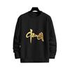 Mens Loose Fit Round Neck Sweatshirt Chinese Print Fleece Lined Casual Winter Top Teens