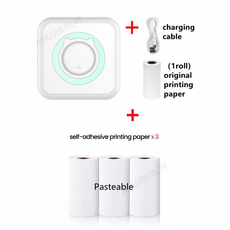 HD Mini Thermal Printer Portable Label Photo Printers Stickers Paper Inkless Wireless Cat Kid Impresora 200dpi Android IOS 57mm
