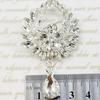 Vintage Statement Rhinestone Brooch with Teardrop for Prom Night Glam Style