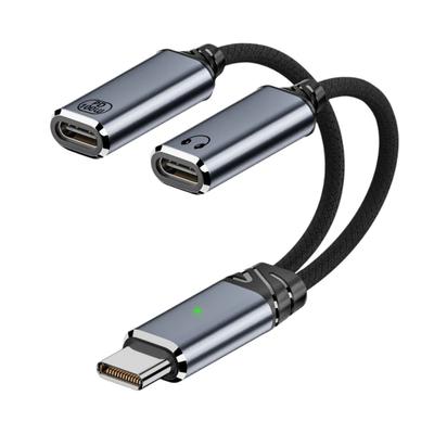 Type C Headphone Adapter Cable 2 IN 1 Supporting 100W Fast Charging and HiFi Audio for Enhanced Multimedia Experience