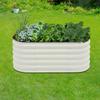 6-in-1 Modulares Metall Hochbeet Bausatz, Erhöhte Pflanzkasten für Gemüse Kräuter Blumen, Weißer Outdoor Garten Pflanzkasten