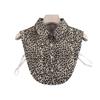 Fake Collar Leopard Print Detachable Lapel Collar Women Lightweight Breathable Half Shirt Collar Dresses Blouses Accessory