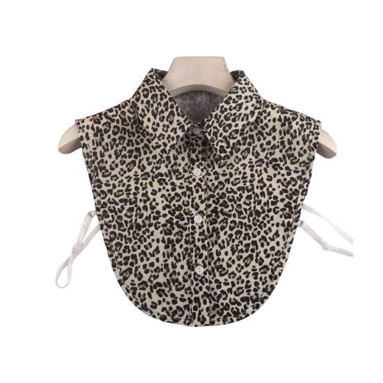 

Collar Leopard Print Detachable Lapel Lightweight Breathable Collar Women Half Shirt Collar Dresses Blouses Accessory B