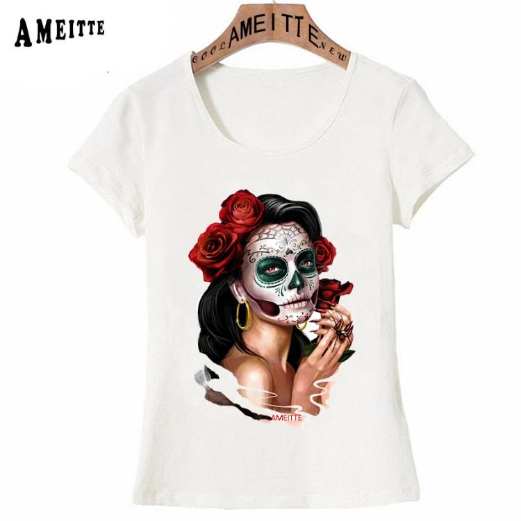 La Calavera Catrina Tattoo Is the Famous Icon of the Mexican T-Shirt Fashion Women T