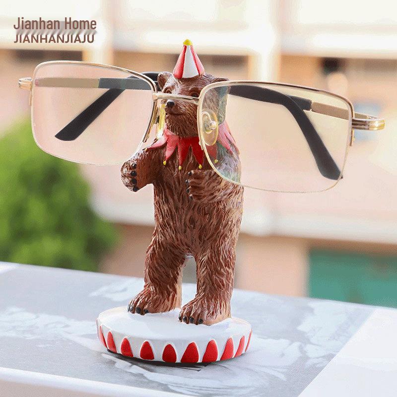 Polar Bear Glasses Holder - Cartoon Animal Display Stand Ornament Resin