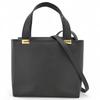 Auth Ferragamo 2WAY Handbag Black Leather Sf5608cc