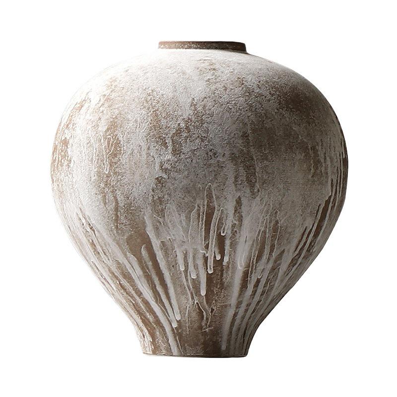 Modern Minimalist Retro Wabi-Sabi Zen Pottery Vase - Large Ceramic Decor for Home or Hotel