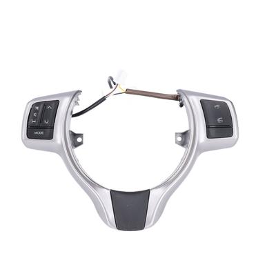 Silver Black Steering Wheel Switch Multifunction Control Button Car Adaptations Replacement for YARiS 2012‑2017
