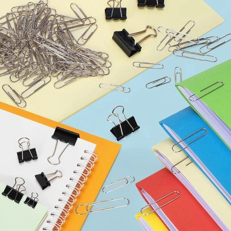 5pcs Stainless Steel Foldback Clip Long Tail Clip Metal Paper Clamp Office Metal Swallowtail Clip Student Stationery Paper Clip