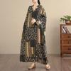 DIMANAF New 2026 Women Long Dress Plus Size Spring Summer Loose Basic Vintage Oversize Long Sleeve Maxi Floral