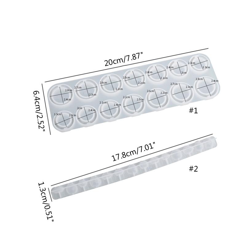 Silicone Diamond Molds Various Sizes Ring Casting Molds Resin Casting Round Jewelry Molds for Diy Craft Ring Making
