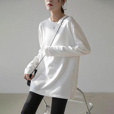 Damski bawełniany T-shirt Yuzhaolin z długim rękawem
