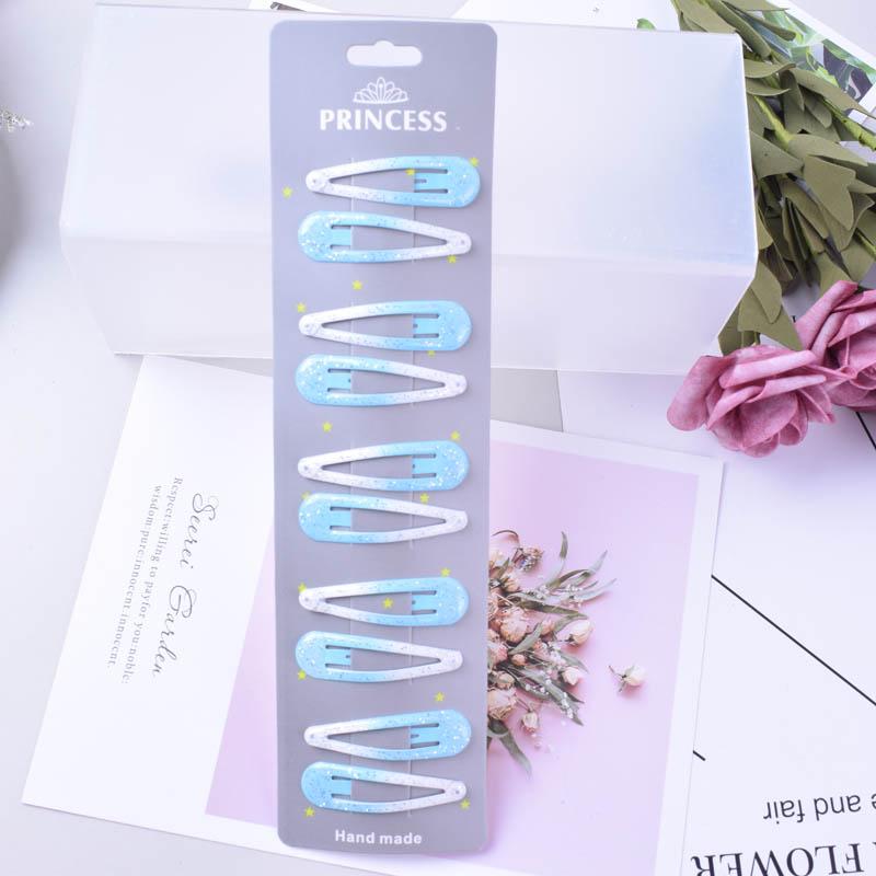 10pcs/set Glitter Hairpins Snap Hair Clip for Children Kids Claw Hair Clip Pins For Girls Hair Accessories Cute Metal Barrettes