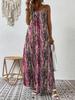 Spring Summer Women Fashion European American Style Printed Suspender Dress