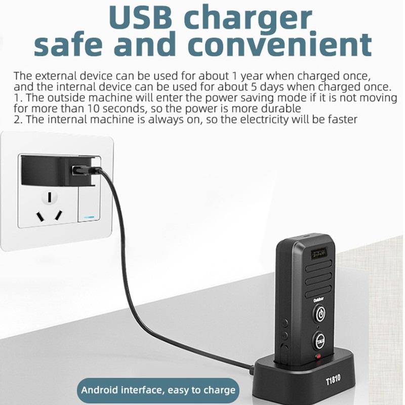 1-2 Mile Range 3 Volume Levels Wireless Doorbells Waterproof Electronic Intercom System Rechargeable Voice Intercom Doorbell