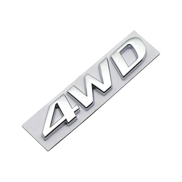 1Pc 3D Metal 4WD Logo Decals Emblem Badge Car RearTrunk Fender Adhesive Badge Body Sticker Accessories