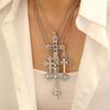 Unisex Cyberpunk Multi-layer Cross Necklace – European & American Design