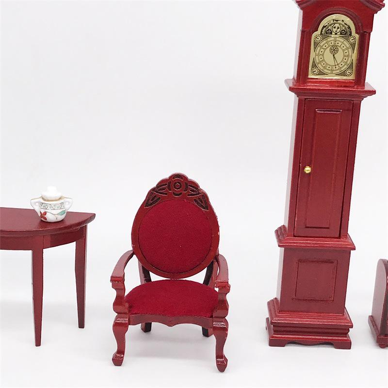 1:12er Maßstab Miniatur Palisander Hochlehner Holzpuppenhausstuhl