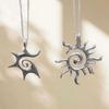 Bohemian Sun Pendant Necklace With Geometric Alloy Chain For Women