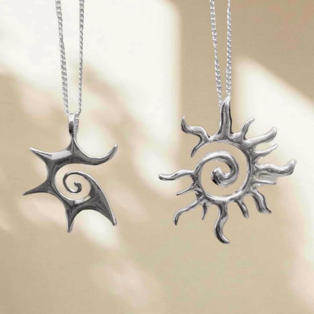 Bohemian Sun Pendant Necklace With Geometric Alloy Chain For Women