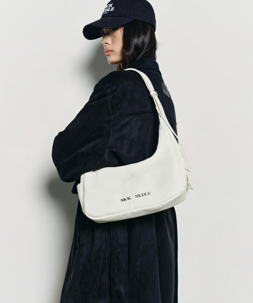 Nick&Nicole Logo Pocket Half Shoulder Bag_Ivory