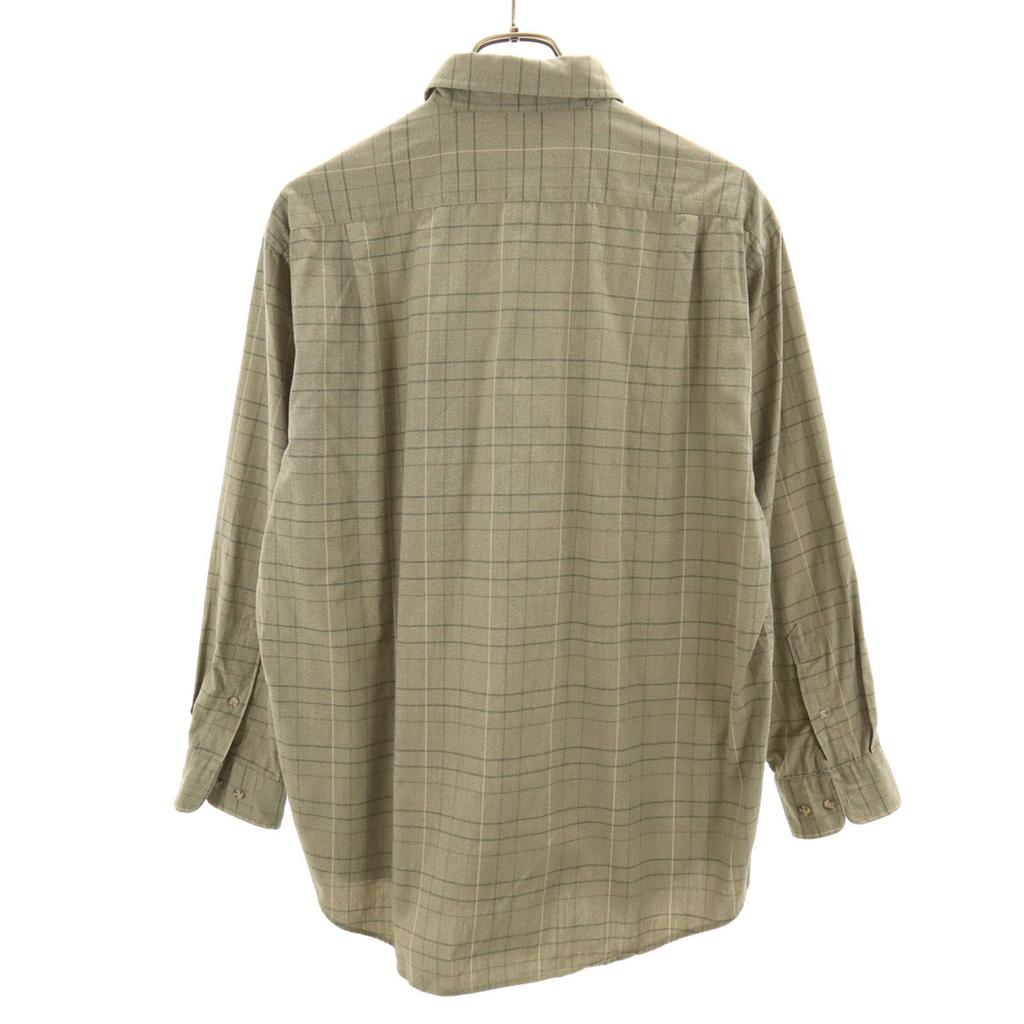 LACOSTE made in Japan Check Pattern Long sleeve Button down shirt 3 Khaki Men's Used