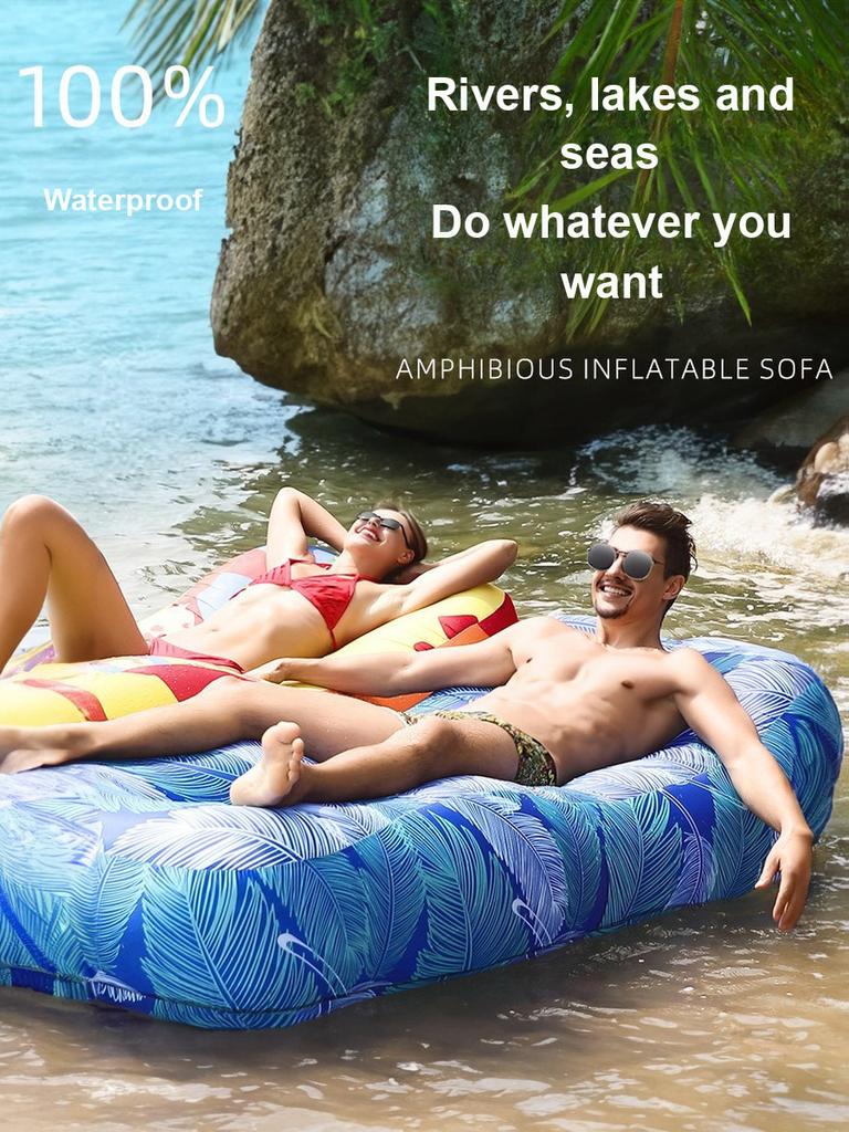 Multifunktionales aufblasbares Sofa-Bett für den Außenbereich, automatisches schnelles Aufblasen, Camping-Picknick-Schlafmatte, Seitenschutz, Luftkissen