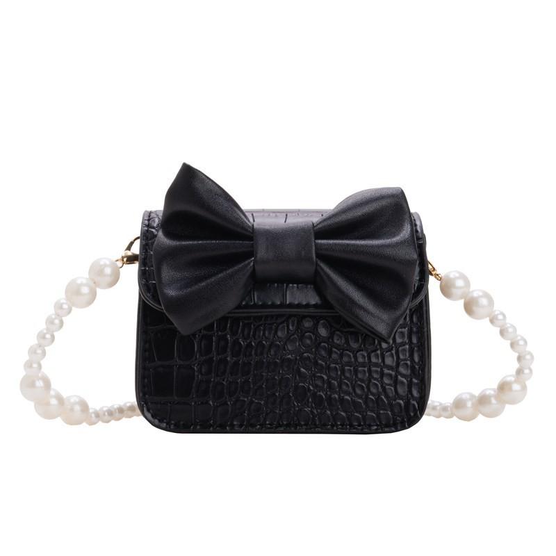 

Pearl Knot Butterfly Chain Shoulder Bag Pu Material For Girls Daily Life