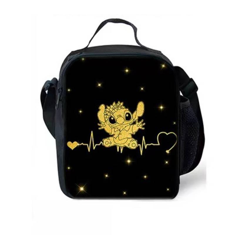 Stitch Lunch Bag With Polyester Material For School Daily Use And Lightweight Carrying