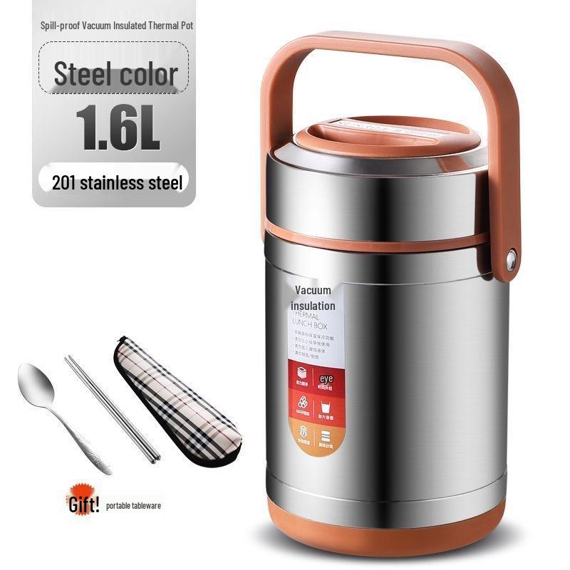 304 Stainless Steel Three-Layer Insulated Lunch Box for Students and Office Workers