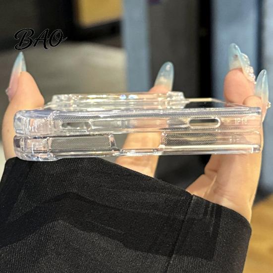 Shockproof Phone Case Clear for iPhone-Duo, Folding Cellphone Shock Absorbing Protective Cover, Perfect Fit Mobile Protector Shell Scratch Resistant