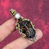 Tree of Life Mahogany Obsidian Pendant Copper Wire Wrapped Gemstone Jewelry Moonstone Pendant Handmade Wire Wrapped Pendant Gifts for Mother