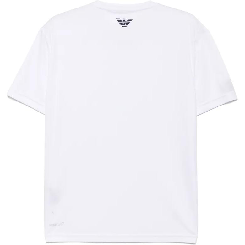 Emporio Armani EA7 Solid Logo Print Short Sleeve T-Shirt Men Tops White 7M0000-44AF1-3754