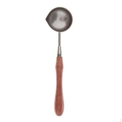 Cucchiaio Ottone/Acciaio Manico in Legno per Sigillare Buste Francobolli Biglietti d'Invito