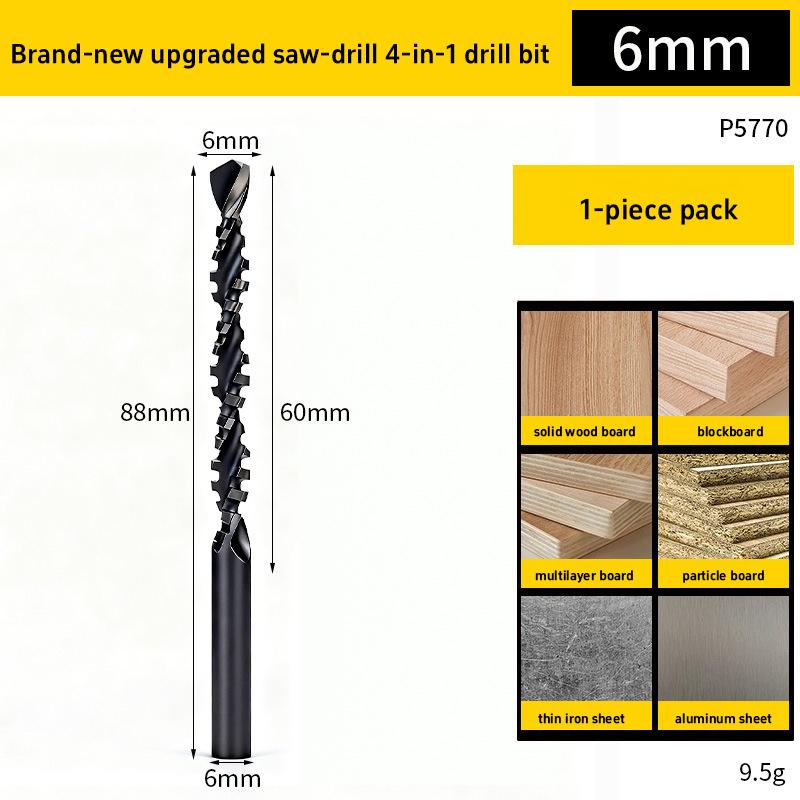 HSS Universal Drill Bit For Drilling Reaming Woodworking Electric Drill Serrated Drill Cutting In Wood Metal Versatile 4 In 1