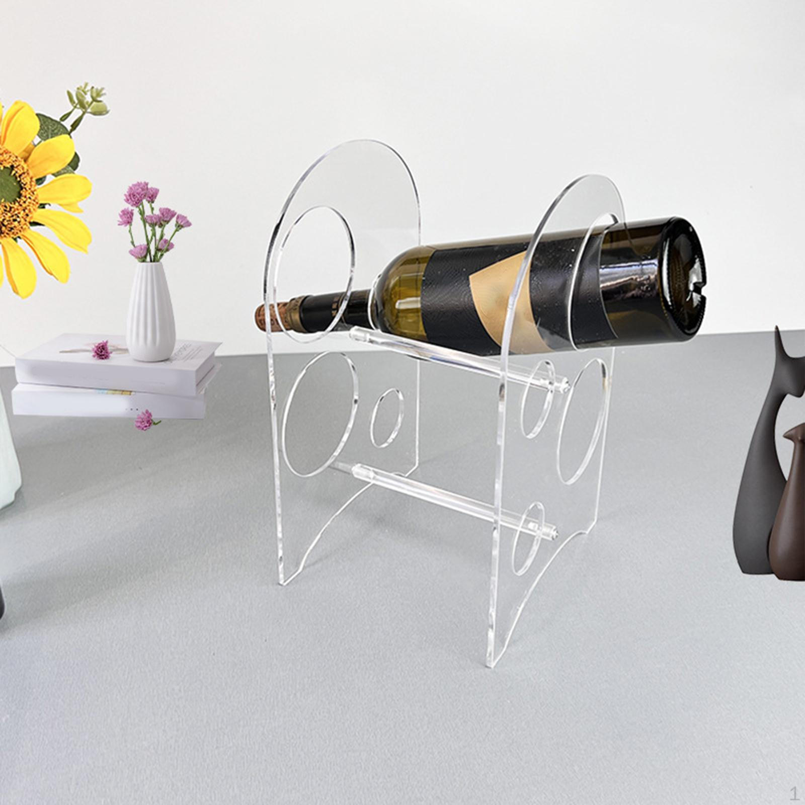 

Acrylic Wine Rack Red Bottle Holder, Freestanding, Display Storage for Transparent
