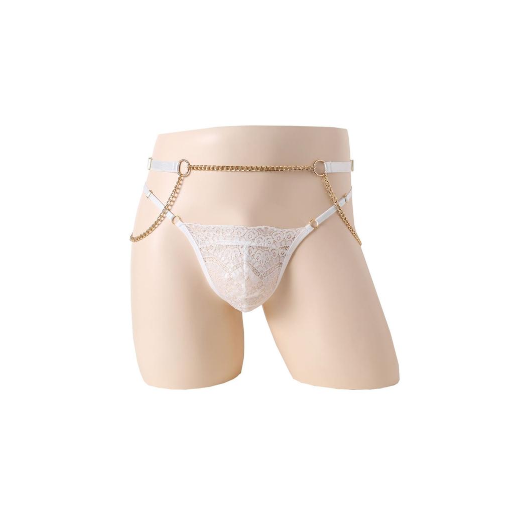Men's Sexy Lace Adjustable Chain Sex Underwear Men's Elastic Sex Inside