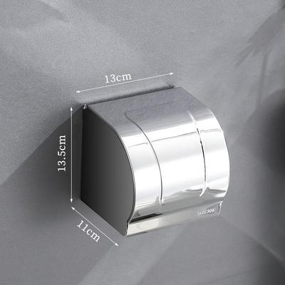 Handun Stainless Steel Suction Cup Bathroom Tissue Box with Shelf