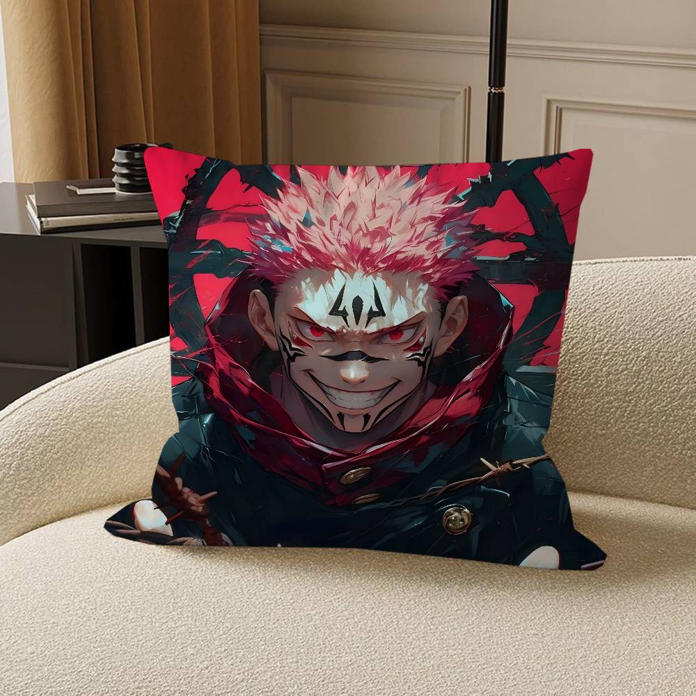 Jujutsu-Kaisen S-Sukuna Pillow Cover For Bedroom Room And Living Room Sofa Decorative Cushion Cover