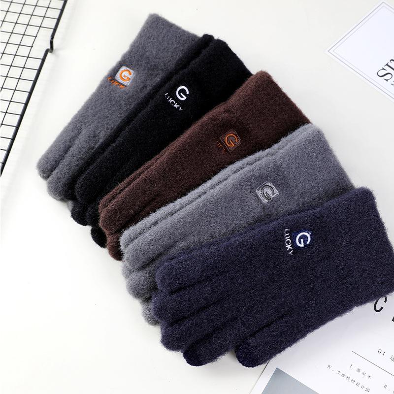 2025 New Thickened Gloves Men's Autumn and Winter Warm Fleece Windproof Cycling Gloves Driving