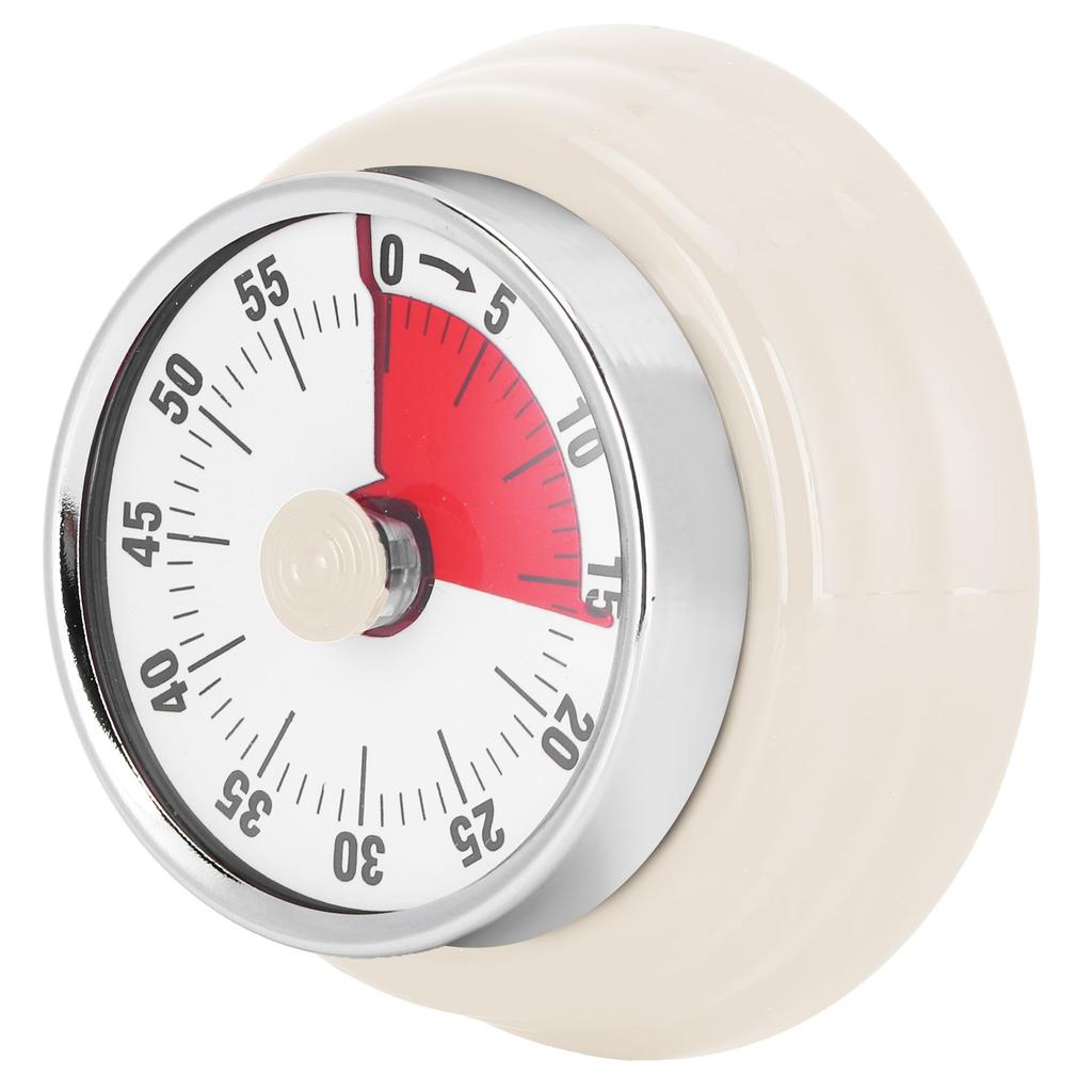Magnetic Kitchen Timer Manual Mechanical Alarm Cooking Countdown Reminder for Time ManagementVisual Timer: White