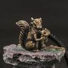 2Pcs Handcrafted Brass Squirrel Incenses Stick Burners Keychain Charm For Desk Decors And Fragrances Diffusions