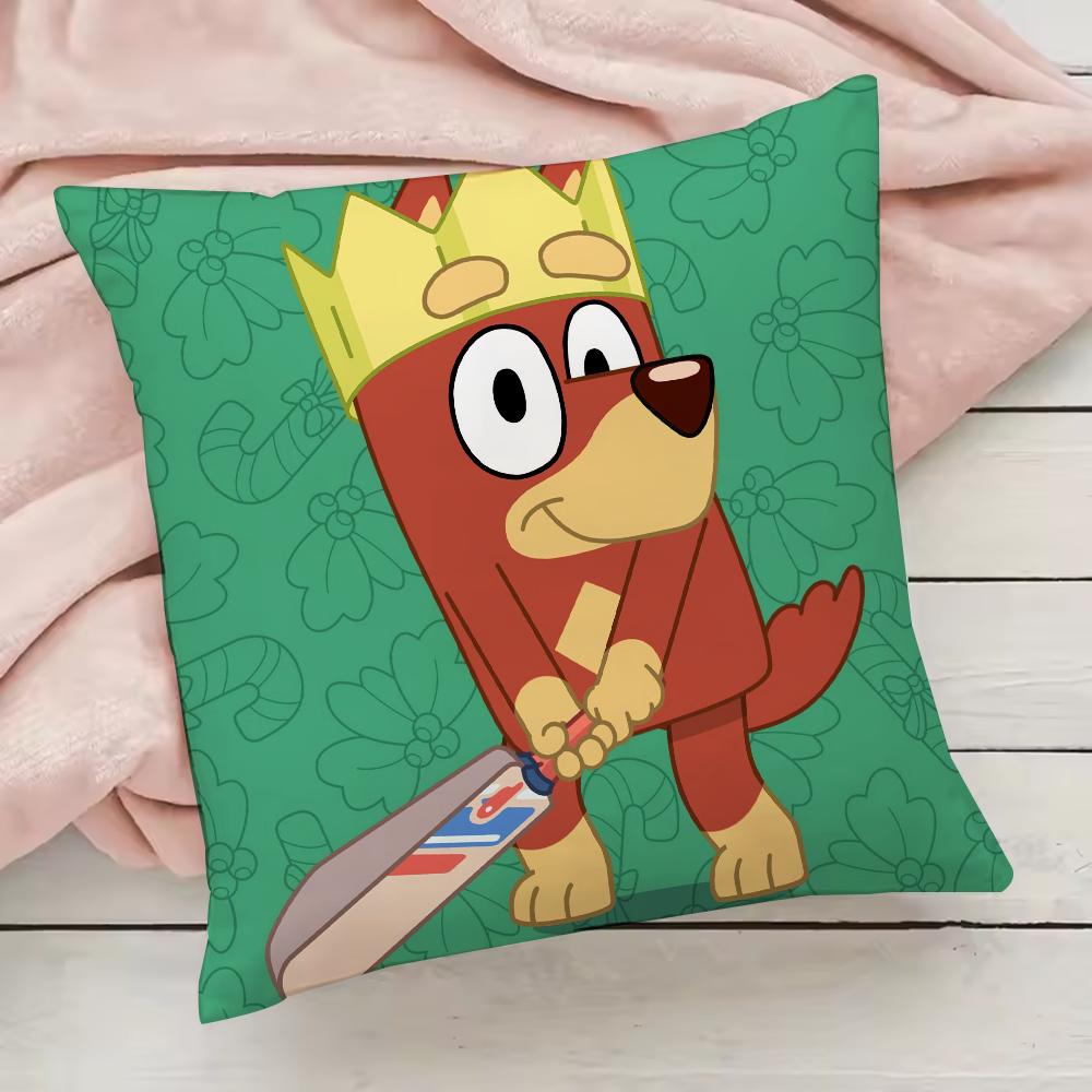 Bluey-B-B-Blueys Pillow Case Pillowcase Anti-dustmite Pillow Invisible Zipper Silky Short Plush Sofa Cushion Cover