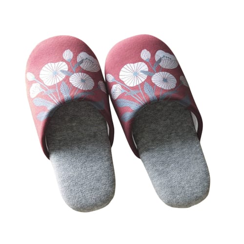 Belle Maison Washable Indoor Soft Slippers, Bouquet (Mauve), Size M