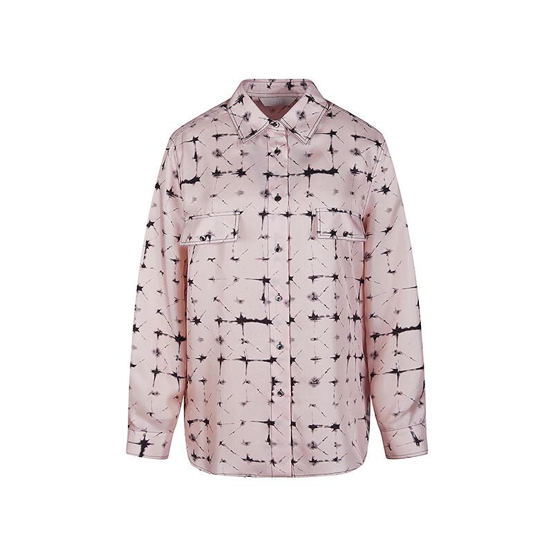 LESS 2025 Spring Loose-Fit Mulberry Silk Long Shirt