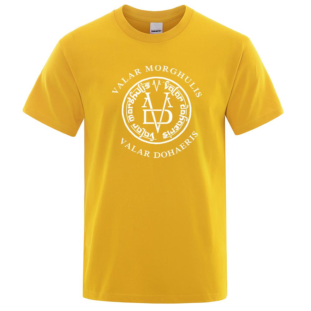 Valar Morghulis & Valar Dohaeris Tshirt Hip Hop Casual T-Shirt Men Short Sleeve 2023 Summer Brand T Shirt Casual Harajuku Tops